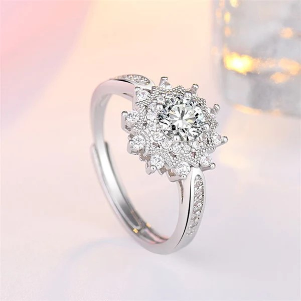 Round Moissanite Diamond Sterling Silver Stud Halo Diamond Earring